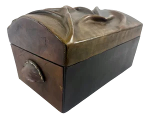 Vintage Hand-Crafted Leather Jewelry Box, 1980s