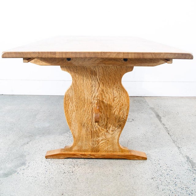 Wood Mid 20th Century Danish Modern Dining Table Solid White Oak Attributed to Henning Kjaernulf Leaf X2 For Sale - Image 7 of 12