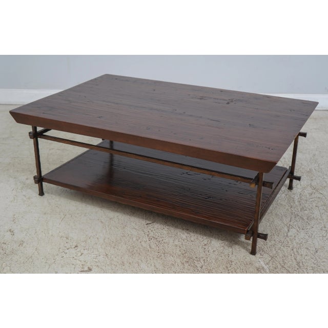 Age: Approx: 10 Years Old Details: Branch For Iron Base Quality Construction Large Impressive Table Distressed Rough...