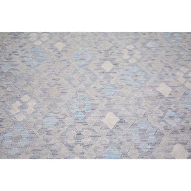 Islamic Afghan Maimana Hand Knotted Wool Flatweave/Kilim Rug,9'X11'2" For Sale - Image 3 of 5