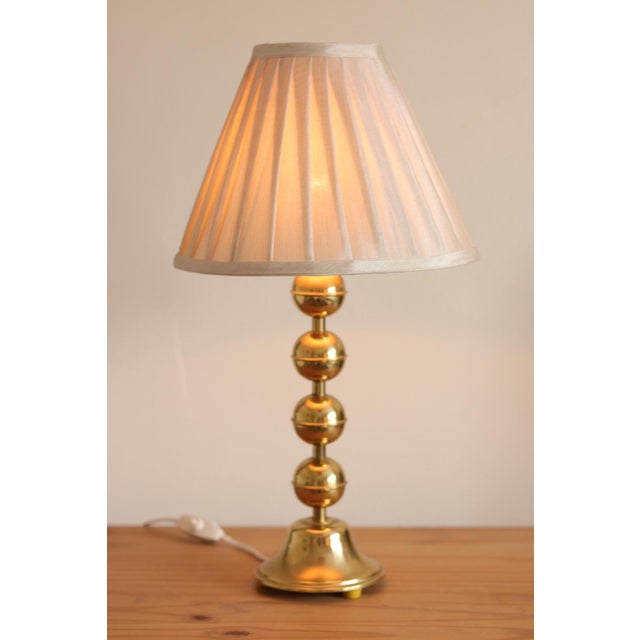 Vintage Swedish Brass Bobbin Table Lamp from Aneta, Set of 2 For Sale - Image 14 of 18