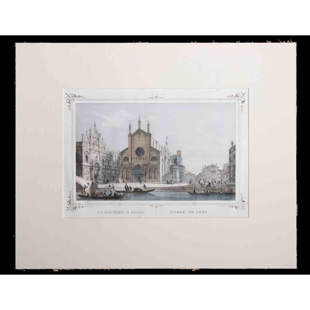 Venice, St. John and Paul Church is an original artwork realized in the mid 19th century by Giuseppe Kier. Mixed colored...