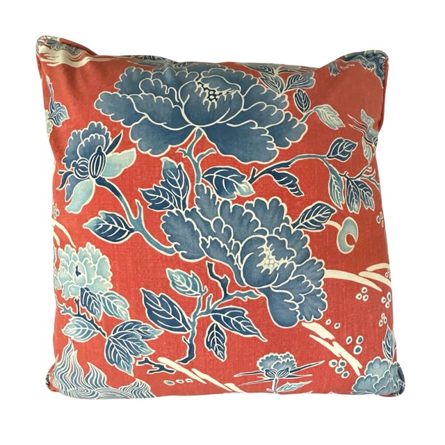 Brunschwig & Fils Brunschwig &Fils 17" Pillows Shi Shi Dog Toile, Poppy Colorway, Pair. Down Fill For Sale - Image 4 of 7