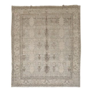 Antique Tabriz Botanical Distressed Rug rug no.j4868 For Sale