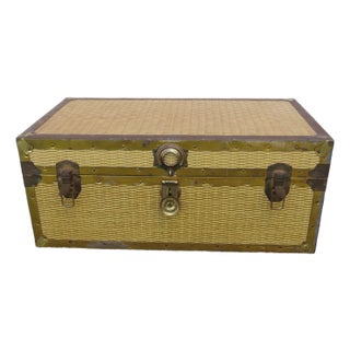 Hollywood Regency Wicker Cedar Hope Chest Blanket Trunk 6326 For Sale