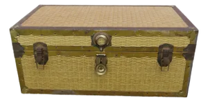 Hollywood Regency Wicker Cedar Hope Chest Blanket Trunk 6326