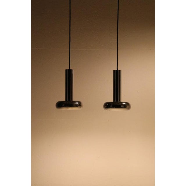 German Space Age Chrome Hanging Lamps, 1960s, Set of 2 For Sale - Image 11 of 13
