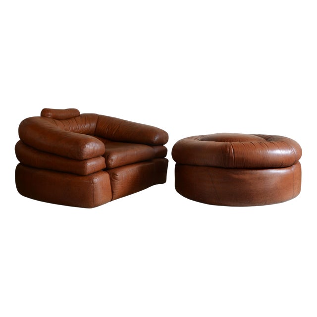 Straccio Armchair and Pouf by De Pas, Durbino & Lomazzi for Zanotta, 1960s, Set of 2 For Sale
