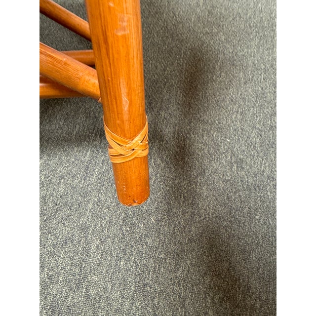 In the Style of McGuire Lattice Leather Strip Safari Chair For Sale - Image 11 of 12
