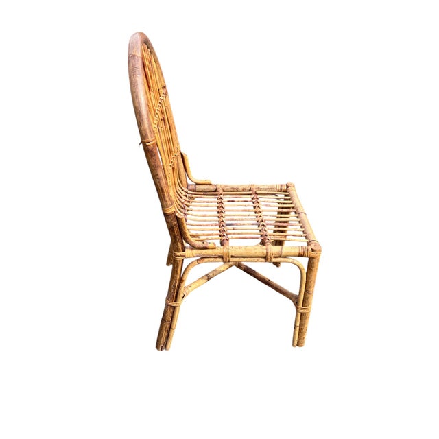 Late 20th Century Rattan Wicker Desk Chair For Sale - Image 4 of 11