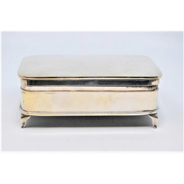 Silver Jewelry Holder with Engravings and Cut-Out Feet For Sale - Image 3 of 8