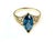 Metal Marquise Blue Topaz 14k Yellow Gold Ring For Sale - Image 7 of 7