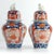 Antique Japanese Hand Painted Imari Vases, Set of 2 For Sale - Image 3 of 12