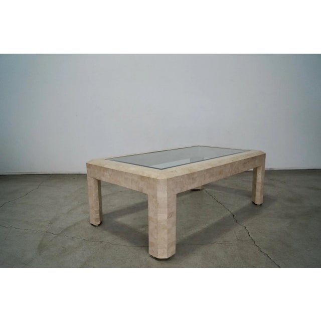 Art Deco Hollywood Regency Tessellated Stone Coffee Table For Sale - Image 3 of 13