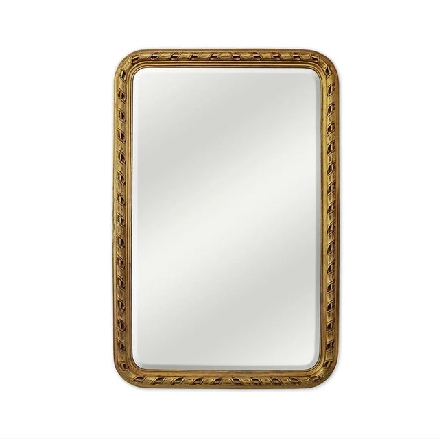 Hand-Carved Wooden Frame Mirror For Sale - Image 3 of 4