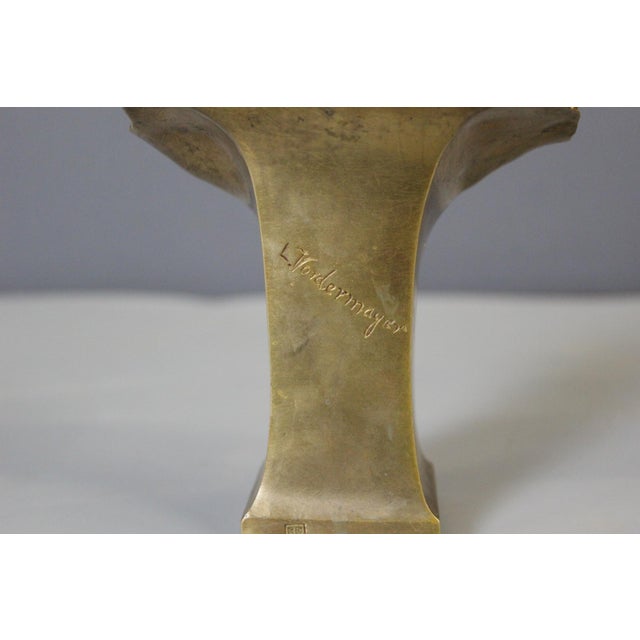 Metal Bust of a Young Woman in Bronze and Marble by Vordormayer For Sale - Image 7 of 13
