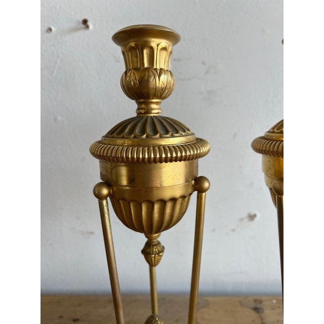 Early 20th Century Early 20th Century Bronze Candle Holders For Sale - Image 5 of 11