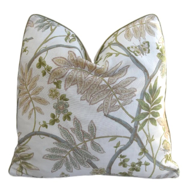 2020s Designer Cowtan & Tout Designer Botanical Linen Feather/Down Pillow For Sale - Image 5 of 8