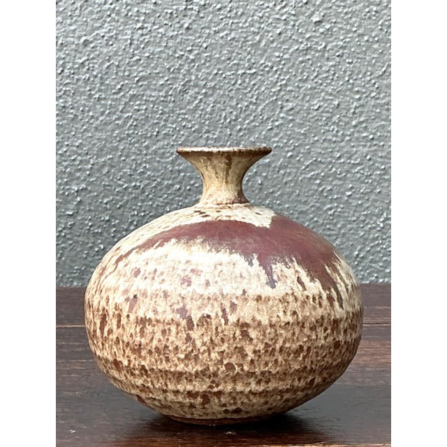 Handcrafted Earth-Tone Ceramic Vase For Sale - Image 15 of 16