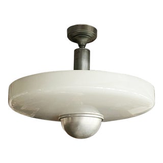 Mid-Century Modern White Glass Ceiling Light For Sale