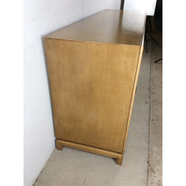 Mid Century Modern Credenza With Limed Oak Finish & Brass Hardware For Sale - Image 12 of 18