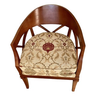 Pearson Wood Open Back Armchair For Sale