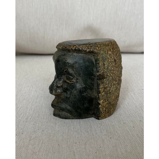 African Authentic Antique African Sculpture - Green Soapstone - Unique Small Size For Sale - Image 3 of 11