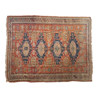 Antique Caucasian Soumac Carpet - 7'3" X 9'2" For Sale