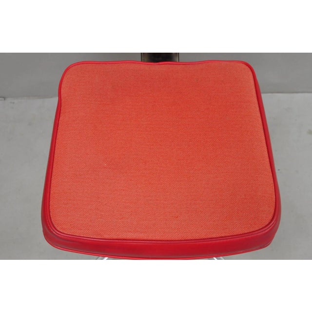 Vintage Mid Century Modern Red Adjustable Chrome Office Desk Chair by Hon For Sale In Philadelphia - Image 6 of 14