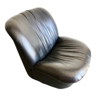Vintage 1980s Swivel Clam Chair For Sale