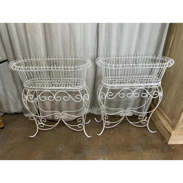 French Wrougt Iron Jardiniere. Pair For Sale In Miami - Image 6 of 6