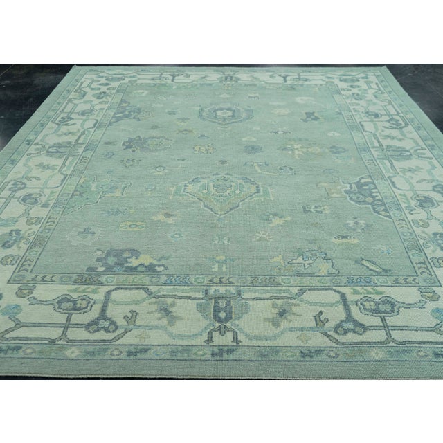 Early 21st Century Turkish Oushak Rug 9'3" x 10'8" #19055 For Sale - Image 5 of 8