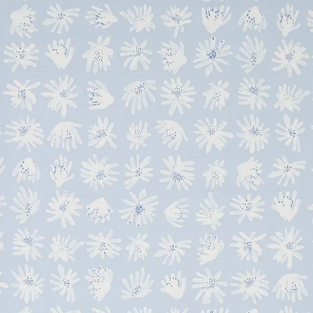 Schumacher X Caroline Z Hurley Meadow Rock Wallpaper in Sky - 10 Yards For Sale