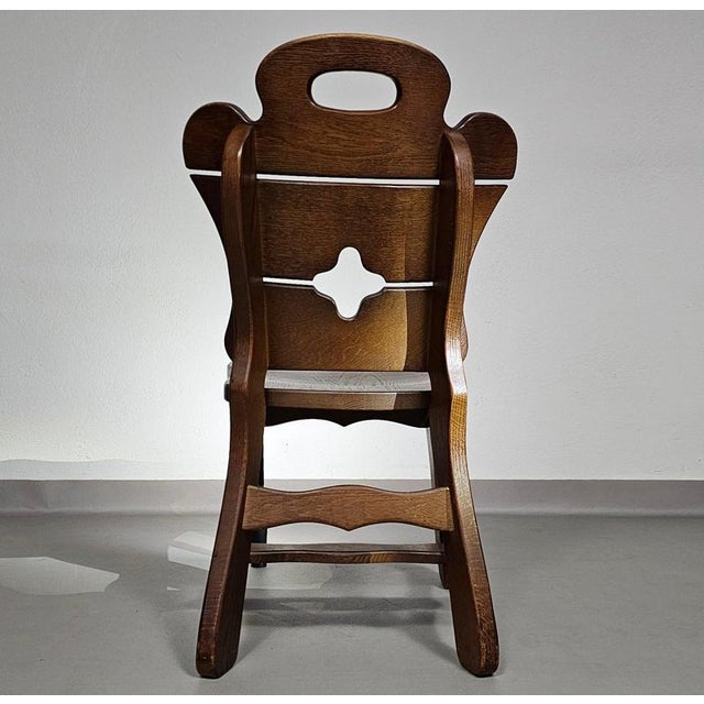 Brutalist Brutalist Oak Dining Chairs, 1960s, Set of 4 For Sale - Image 3 of 18