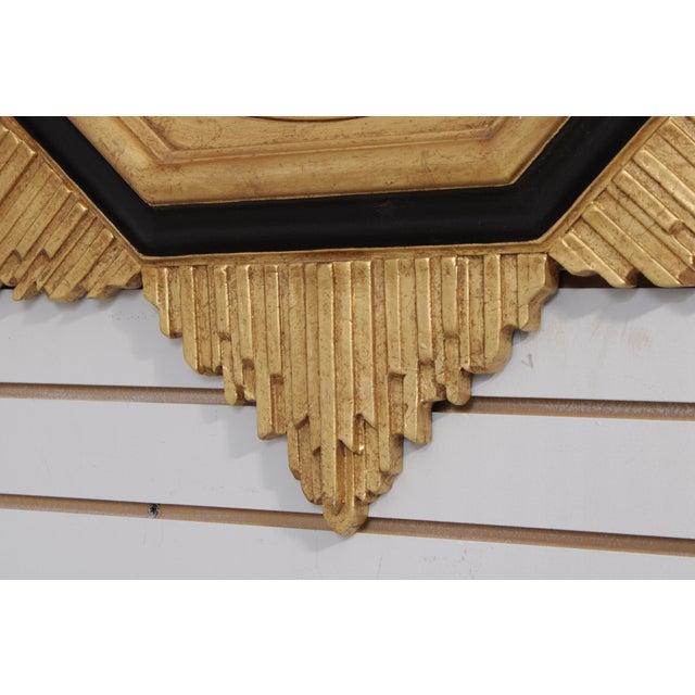 Friedman Brothers Gold & Black Star Design Mirror For Sale - Image 9 of 13
