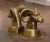 French Pair of Vintage French Gilt Brass Ram Head Sculptures For Sale - Image 3 of 9
