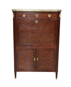 Louis XVI Speckled Mahogany Secretary, Late 18th Century