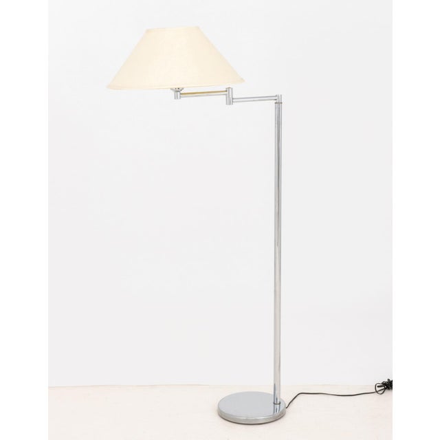 Nessen Studio Nessen Studio Swing Arm Chrome Floor Lamp For Sale - Image 4 of 7