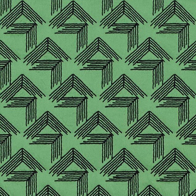Modern Schumacher X Miles Redd V Step Fabric in Loden For Sale - Image 3 of 3