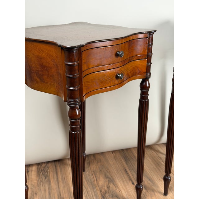 Pair of American Classical Revival Mahogany Two-Drawer Work Tables, Circa 1880–1910 For Sale - Image 9 of 15