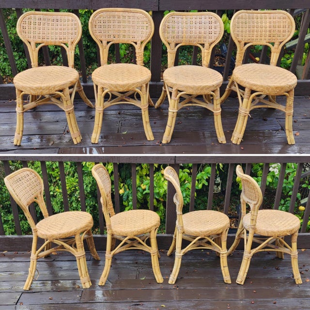 Vintage Woven Wicker Dining Chairs by CalifAsia Set of 6 Chairish