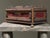 American Antique Tramp Art Box With Red Velvet Inset Panels and Lion Paw Feet For Sale - Image 3 of 8