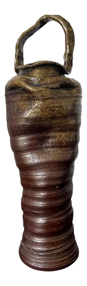 Japanese Ceramic Ikebana Vase Bizen Ware Nanba Koyo