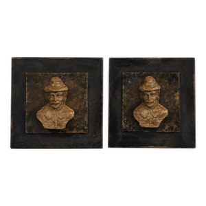 Pair of Vintage French Breton-Style Folk Art Relief Wall Plaques