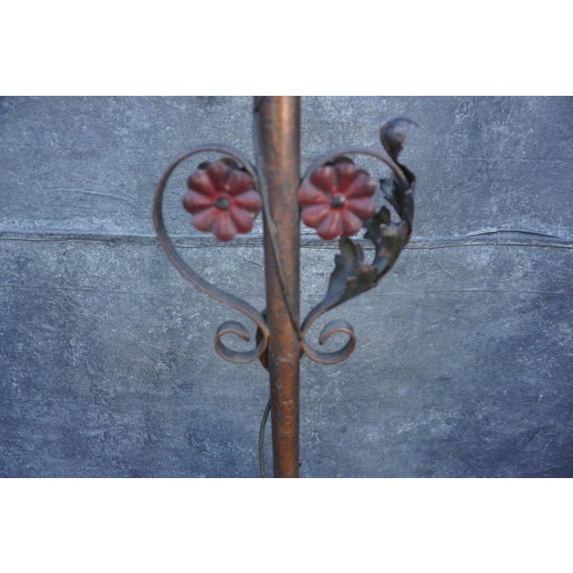 Black 1920s Spanish Revival Wrought Iron Candelabra Floor Lamp For Sale - Image 8 of 8