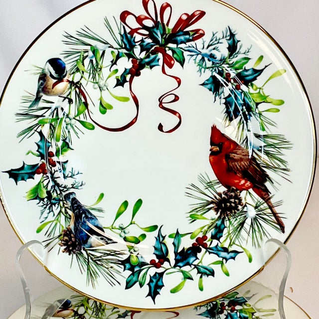 1990s Vintage Americana Arts & Crafts Boho Chic Christmas Lenox Winter Greetings - 24 PCS Set, Service for 8 For Sale - Image 12 of 15