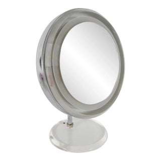 Vintage Rialto New York Lucite Lighted Vanity Mirror- Magnifying/Standard Setting For Sale
