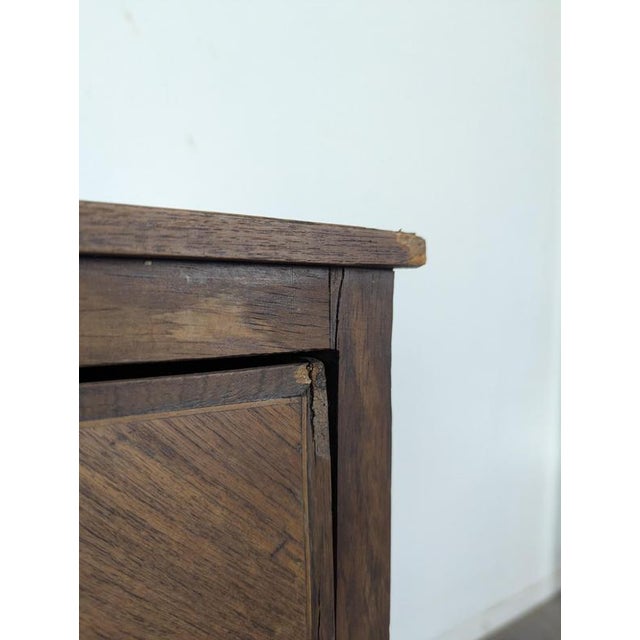 Wood Louis XV Style Marquetry Bedside Table with Drawer and Cabriole Legs For Sale - Image 7 of 10