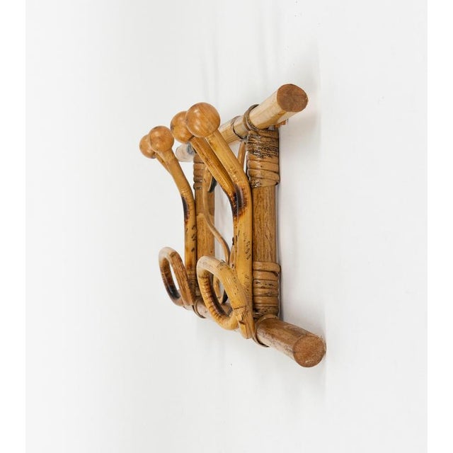 Olaf von Bohr Mid-Century Modern Coat Rack in Bamboo and Rattan by Olaf Von Bohr, 1960s For Sale - Image 4 of 10