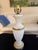 Mid 20th Century White Frosted Glass Lamps With Gilt Highlights - A Pair For Sale In New York - Image 6 of 7